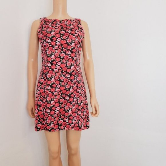 Vintage Ditsy Floral Print A Line Shift Dress Small - Picture 1 of 8